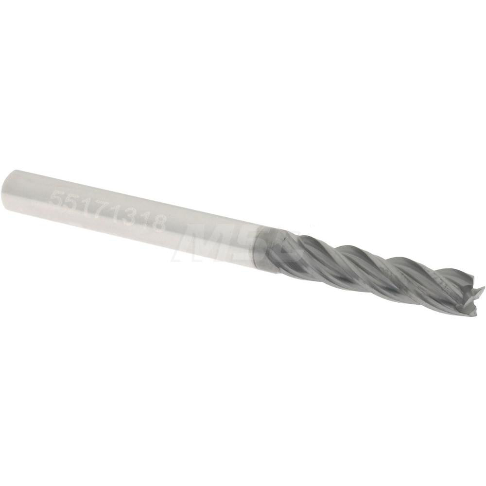 Accupro 95168384 Square End Mill 1/8" Dia, 1/2" LOC, 4 Flute, Solid Carbide