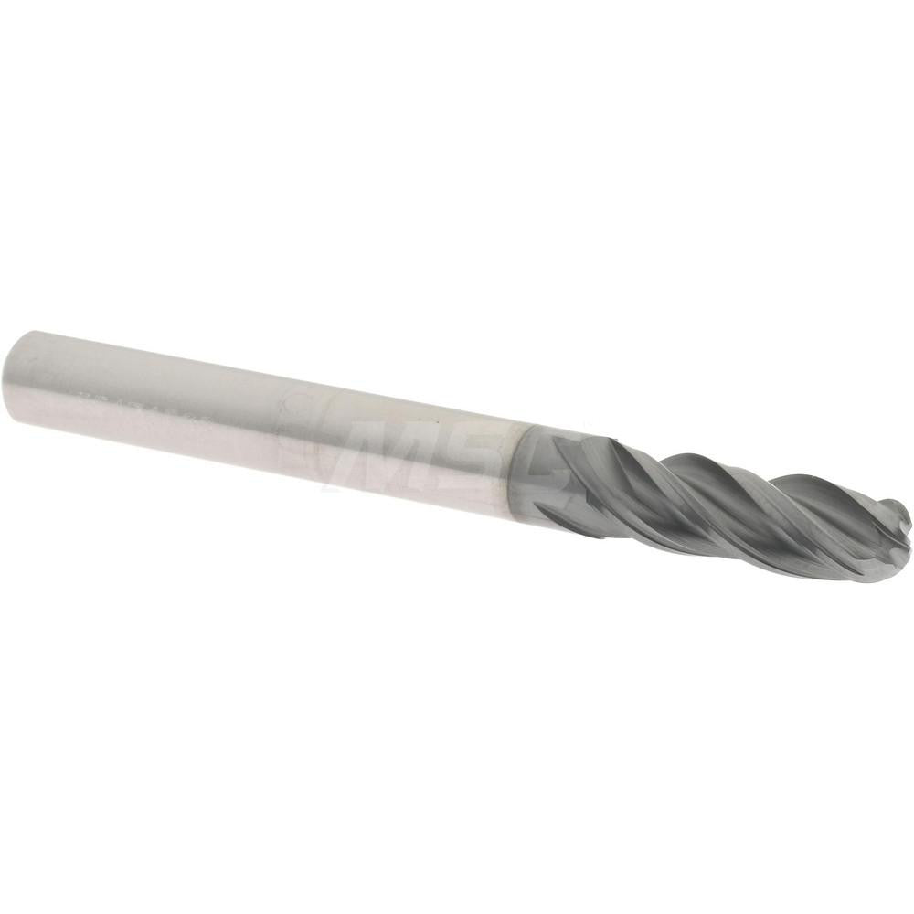 Accupro 95168553 Ball End Mill 1/4" Dia, 3/4" LOC, 4 Flute, Solid Carbide