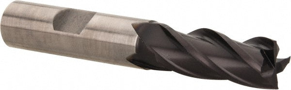 Accupro 39473 Square End Mill 1/2'' Dia, 1-1/4'' LOC, 1/2'' Shank Dia, 3-1/4'' OAL, 4 Flutes, Powdered Metal