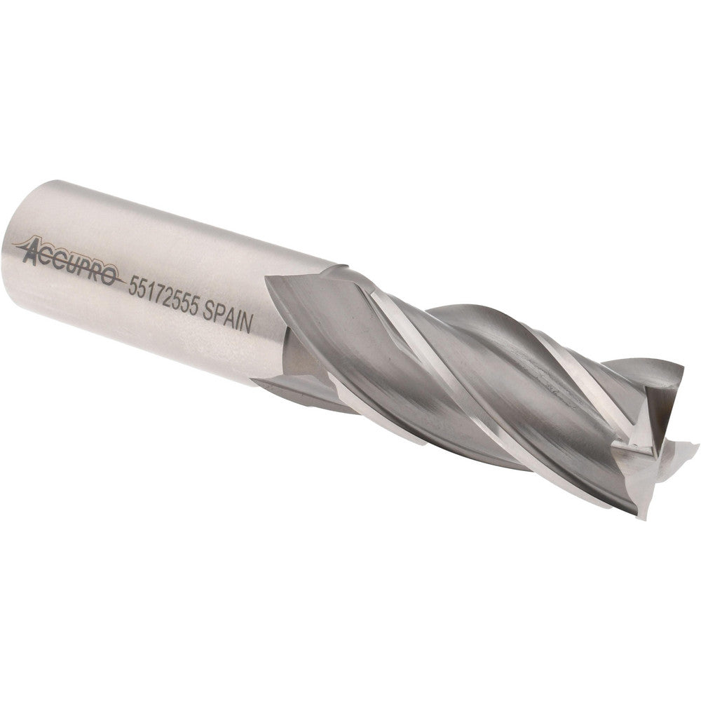 Accupro 39463 Square End Mill 3/4'' Dia, 1-5/8'' LOC, 3/4'' Shank Dia, 3-7/8'' OAL, 4 Flutes, Powdered Metal