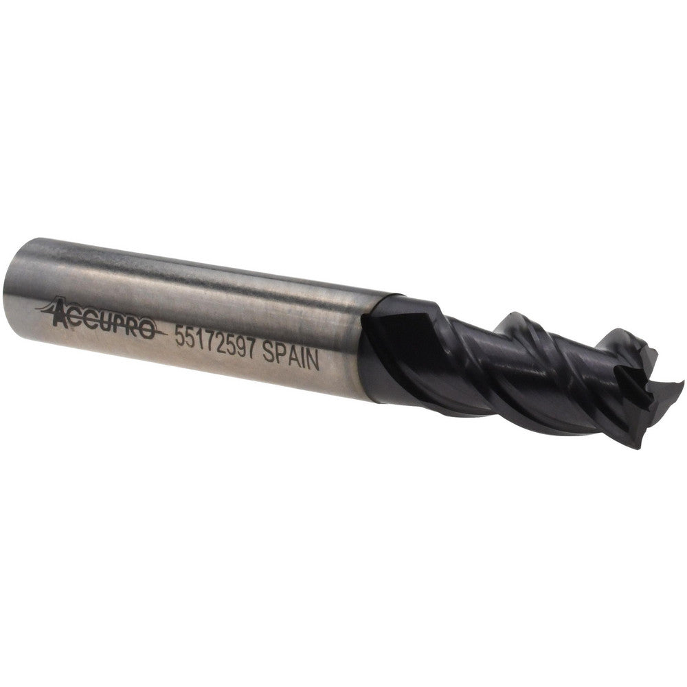 Accupro 39522 Square End Mill 3/8" Dia, 3/4" LOC, 3 Flutes, Powdered Metal