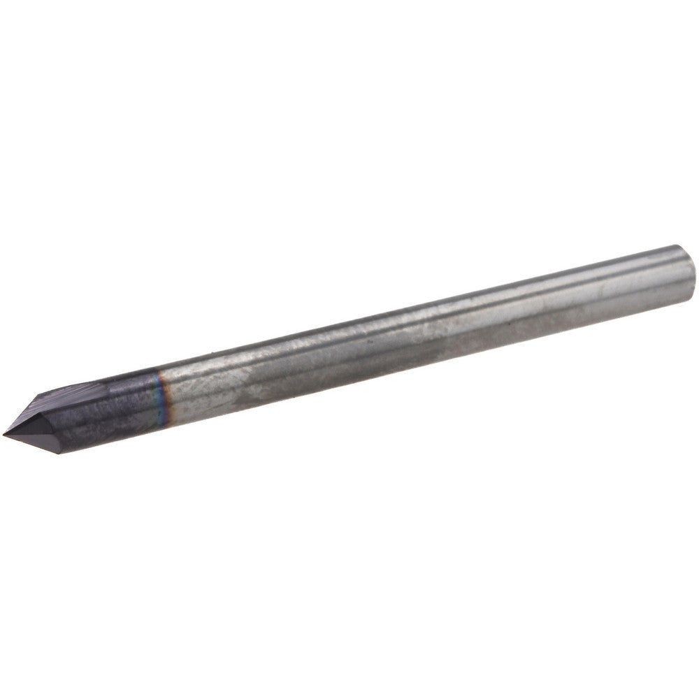 Fullerton Tool Co. 36161 Chamfer Mill 1/8" Dia, 1/8" Shank Dia, 90 deg, 2 Flute, Solid Carbide, Single End