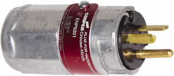 Cooper Crouse-Hinds ENP5201 Straight Blade Plug Industrial, 5-20P, 125VAC, Silver