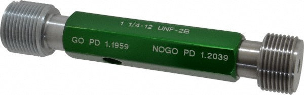 GF Gage W1250122BS Plug Thread Gage 1-1/4-12 Thread, 2B Class, Double End, Go & No Go