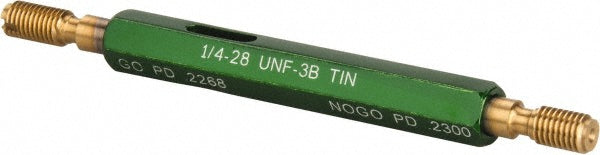 GF Gage W0250283BSTIN Plug Thread Gage 1/4-28 Thread, 3B Class, Double End, Go & No Go