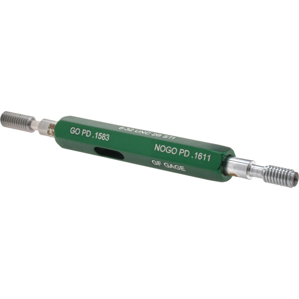 GF Gage H0138322BS 6-32 Thread, Steel, Screw Thread Insert (STI) Class 2B, Plug Thread Insert Go/No Go Gage