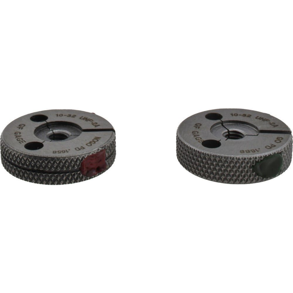 GF Gage R0190322AS Threaded Ring Gage #10-32 Thread, UNF, Class 2A, Go & No Go