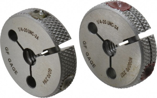 GF Gage R0250202AS Threaded Ring Gage 1/4-20 Thread, UNC, Class 2A, Go & No Go