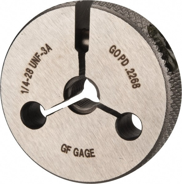 GF Gage R0250283AS Threaded Ring Gage 1/4-28 Thread, UNF, Class 3A, Go & No Go