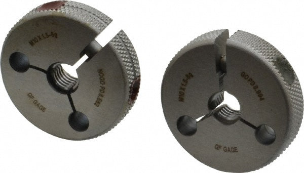 GF Gage R1001506GS Threaded Ring Gage M10 x 1.50 Thread, Metric, Class 6G, Go & No Go