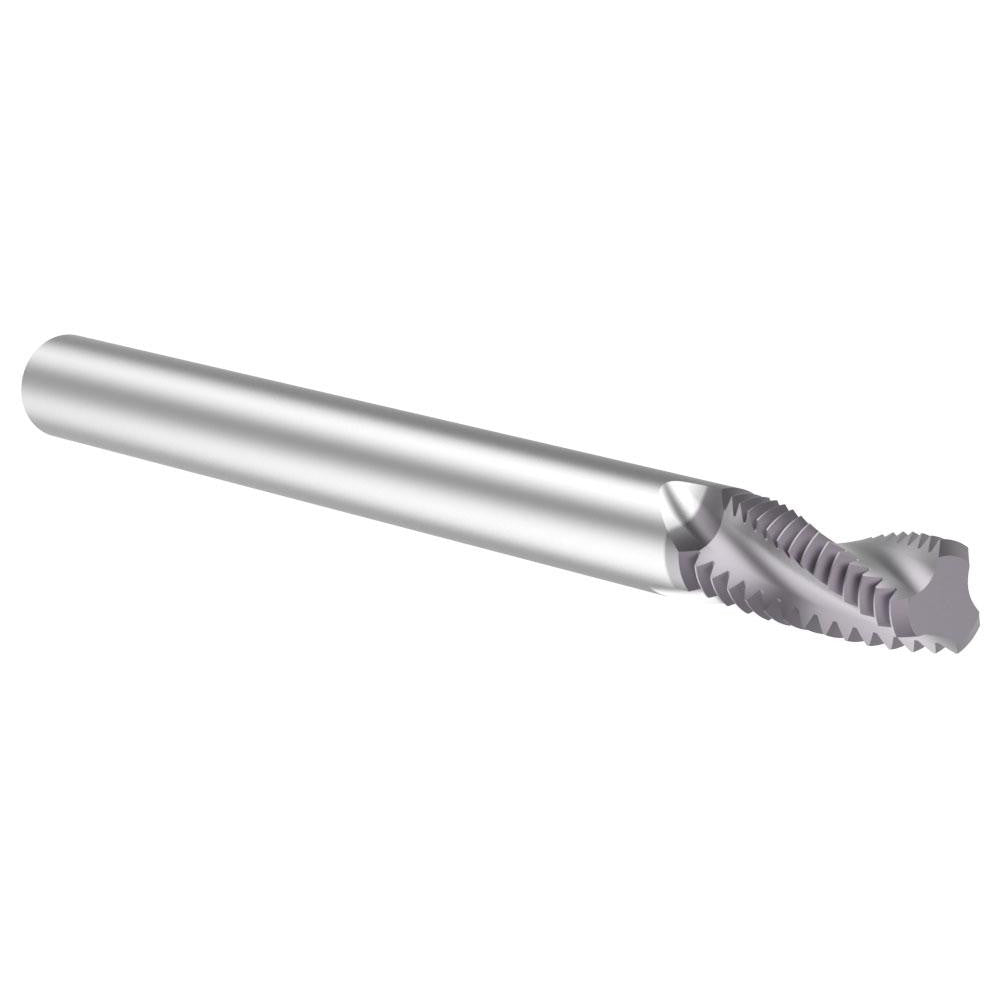 Allied Machine and Engineering TM25028 Helical Flute Thread Mill 1/4-28, Internal, 3 Flute, 0.1870" Shank Dia, Solid Carbide
