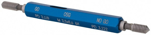 OSG 1500200200 Plug Thread Gage M3.5x0.6 Thread, 6H Class, Double End, Go & No Go