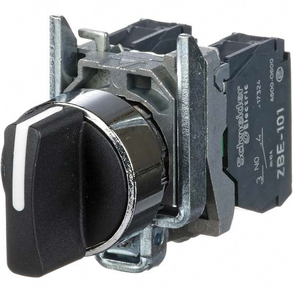 Square D XB4BD53 Selector Switch Only 3 Positions, Momentary (MO), Black Knob