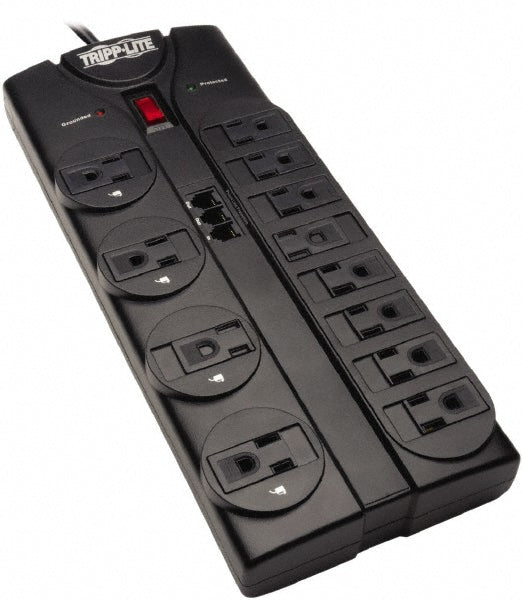 Tripp-Lite TLP1208TEL 12 Outlets, 120 VAC15 Amps, 8' Cord, Power Outlet Strip