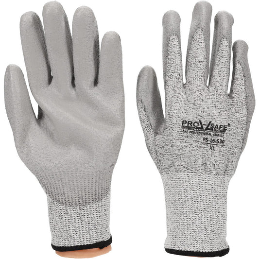 PRO-SAFE PS-16-530/XL Cut-Resistant Gloves PRO-SAFE G-Tek PolyKor, Size X-Large, ANSI Cut A2, Polyurethane, Dyneema