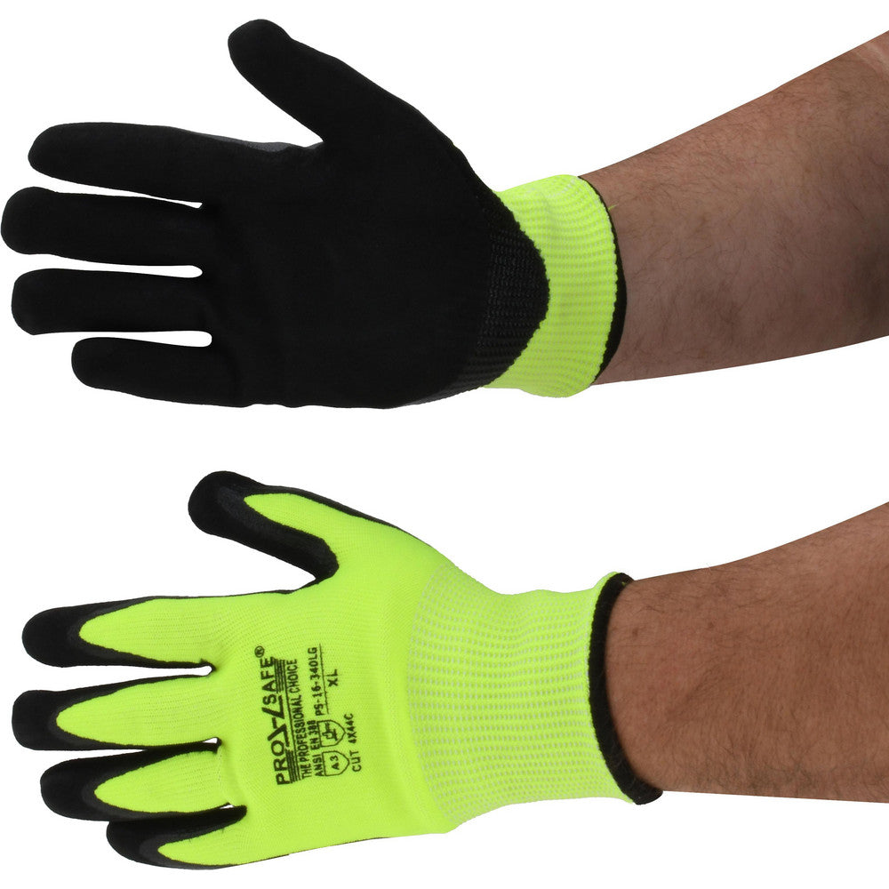PRO-SAFE PS-16-340LG/XL Cut-Resistant Gloves PRO-SAFE G-Tek PolyKor, Size X-Large, ANSI Cut A3, Nitrile, Dyneema
