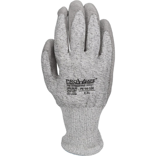 PRO-SAFE PS-16-530/XXL Cut-Resistant Gloves PRO-SAFE G-Tek PolyKor, Size 2X-Large, ANSI Cut A2, Polyurethane, Dyneema
