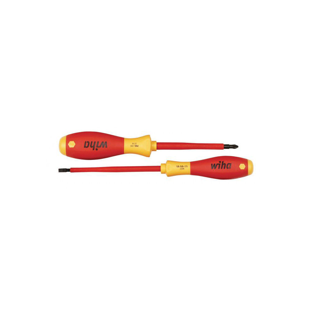 Wiha 32105 Screwdriver Set 2 Pc, Insulated Slotted & Phillips