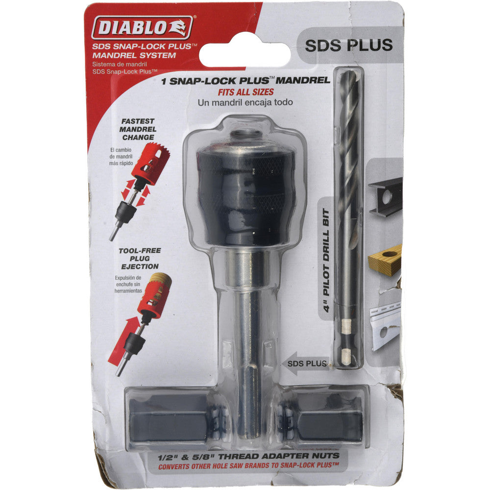 DIABLO DHSARSDS Hole Saw Arbor 6" Saw Dia, SDS Plus Shank, Drill Pilot