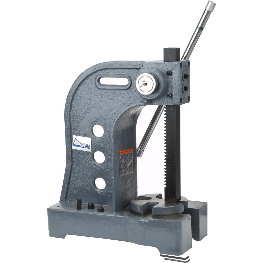 Gibraltar 805-10302 Pneumatic Arbor Press 1-1/2" Ram, 5-1/4" Throat Depth, 3 Ton Pressure, 12" Stroke, 12-1/2" Max Work Height