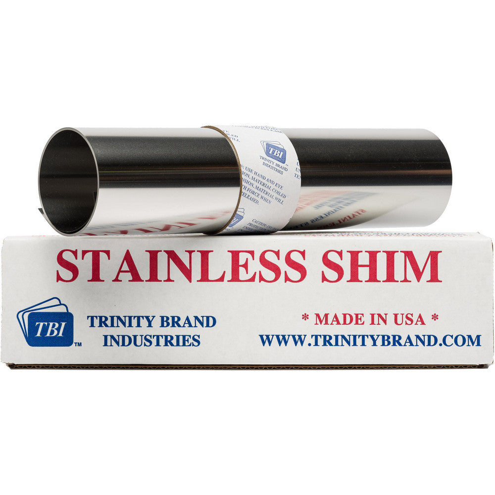 Trinity Brand Industries M-SW-25 Metal Shim Stock Roll, 0.0250" Thick, 50" Long, 12" Wide, 302 Stainless Steel