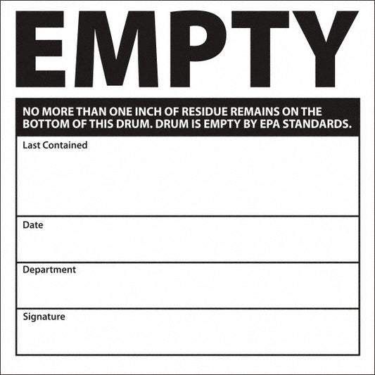 AccuformNMC HW35SL25 25 Qty Empty No More Than One Inch Of Residue Remains On The Bottom Of This Drum. Drum Is Empty By Epa Standards. Last Contained ____ D