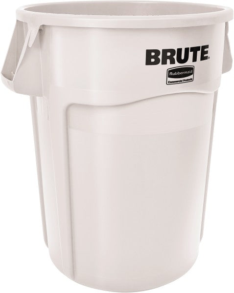Rubbermaid FG262000WHT BRUTE Heavy-Duty Round Trash/Garbage Can, 20-Gallon, White