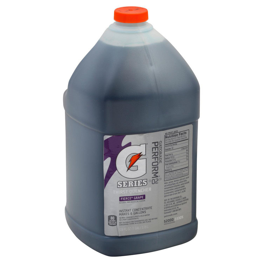 Gatorade 33305 Activity Drink 1 gal, Bottle, Fierce Grape, Liquid Concentrate, Yields 6 gal