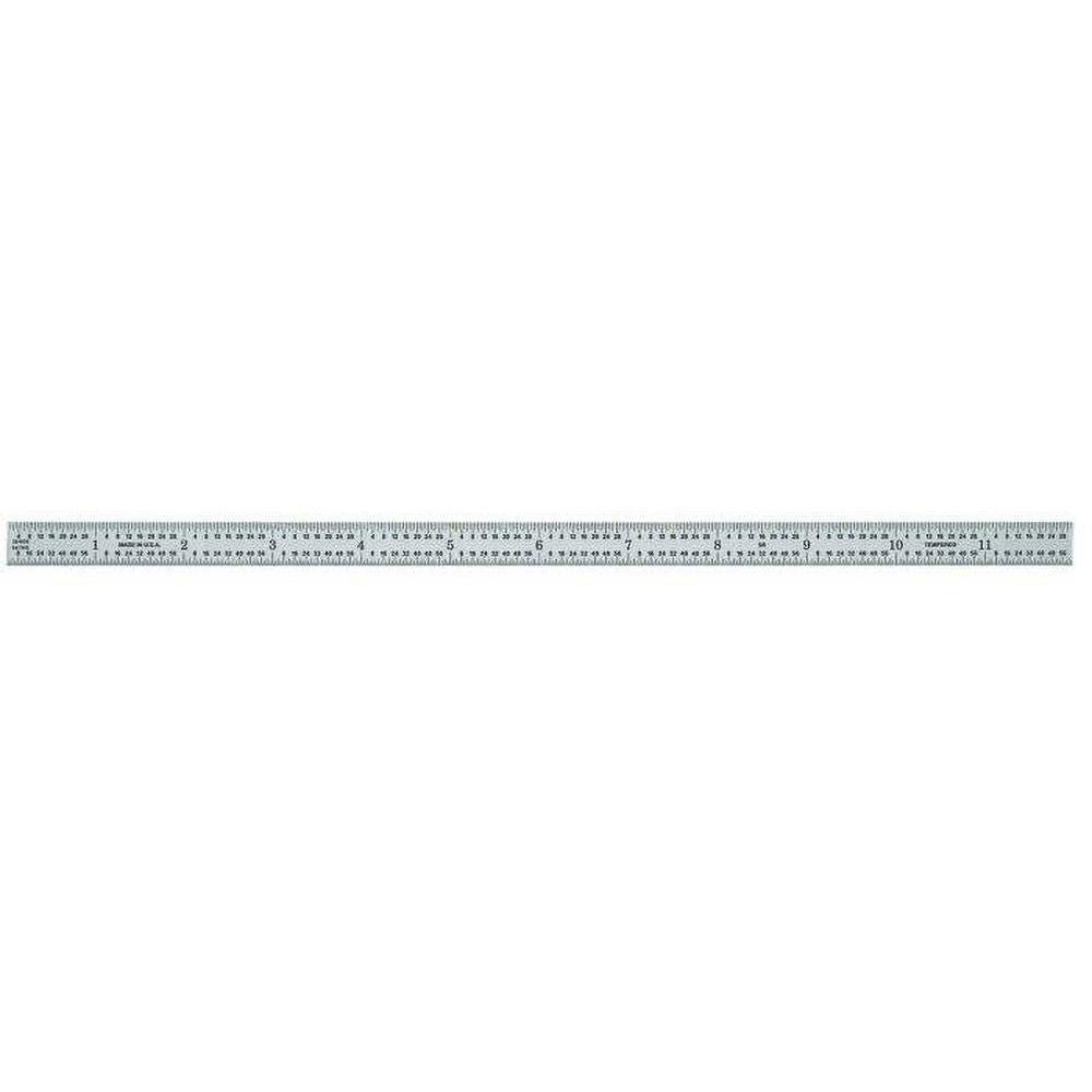 General CF1245 Steel Rule 12" OAL, 5R Graduation, Flexible, 1/2" OAW