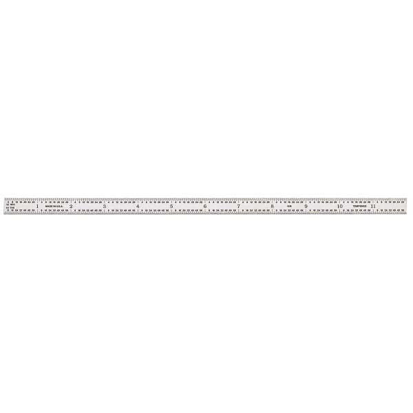 General CF1264 Steel Rule 12" OAL, 4R Graduation, Rigid, 1" OAW