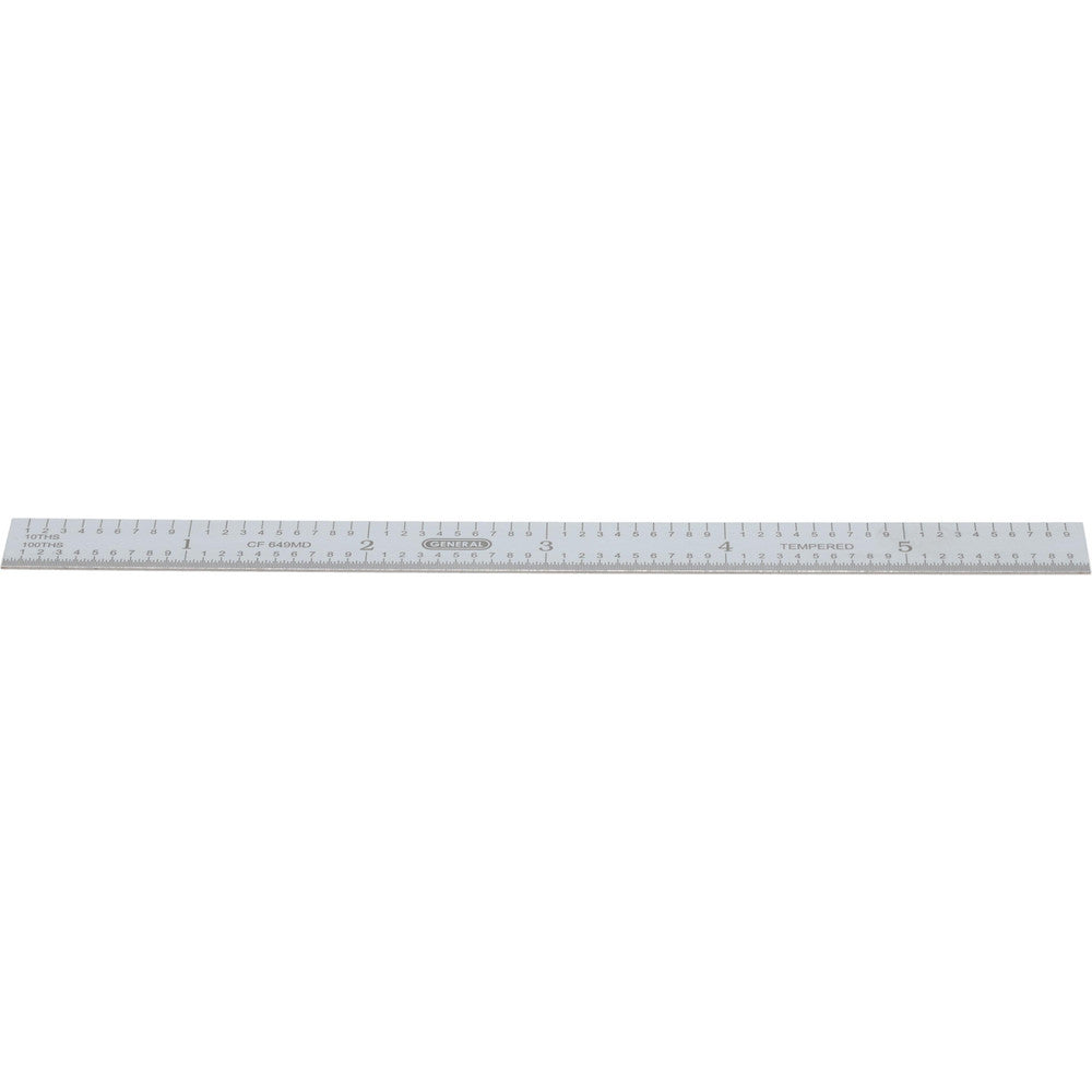 General CF649MD Steel Rule 6" OAL, Decimal & Metric Graduation, Flexible, 1/2" OAW