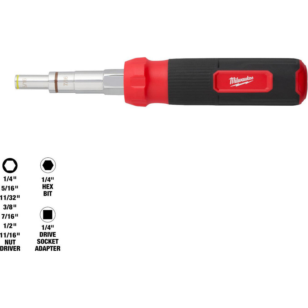 Milwaukee Tool 48-22-2920 Nut Driver Sets Drive Size 1/4  Handle Type Overmold  Shaft Type Solid  Container Type None  Overall Length (Decimal Inch) 9  Overall Length (mm) 228.6