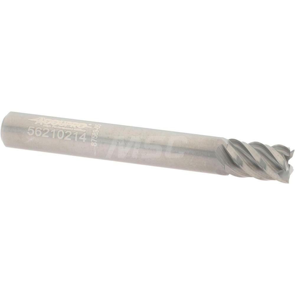 Accupro 2500218 Square End Mill 1/4" Dia, 3/8" LOC, 5 Flute, Solid Carbide