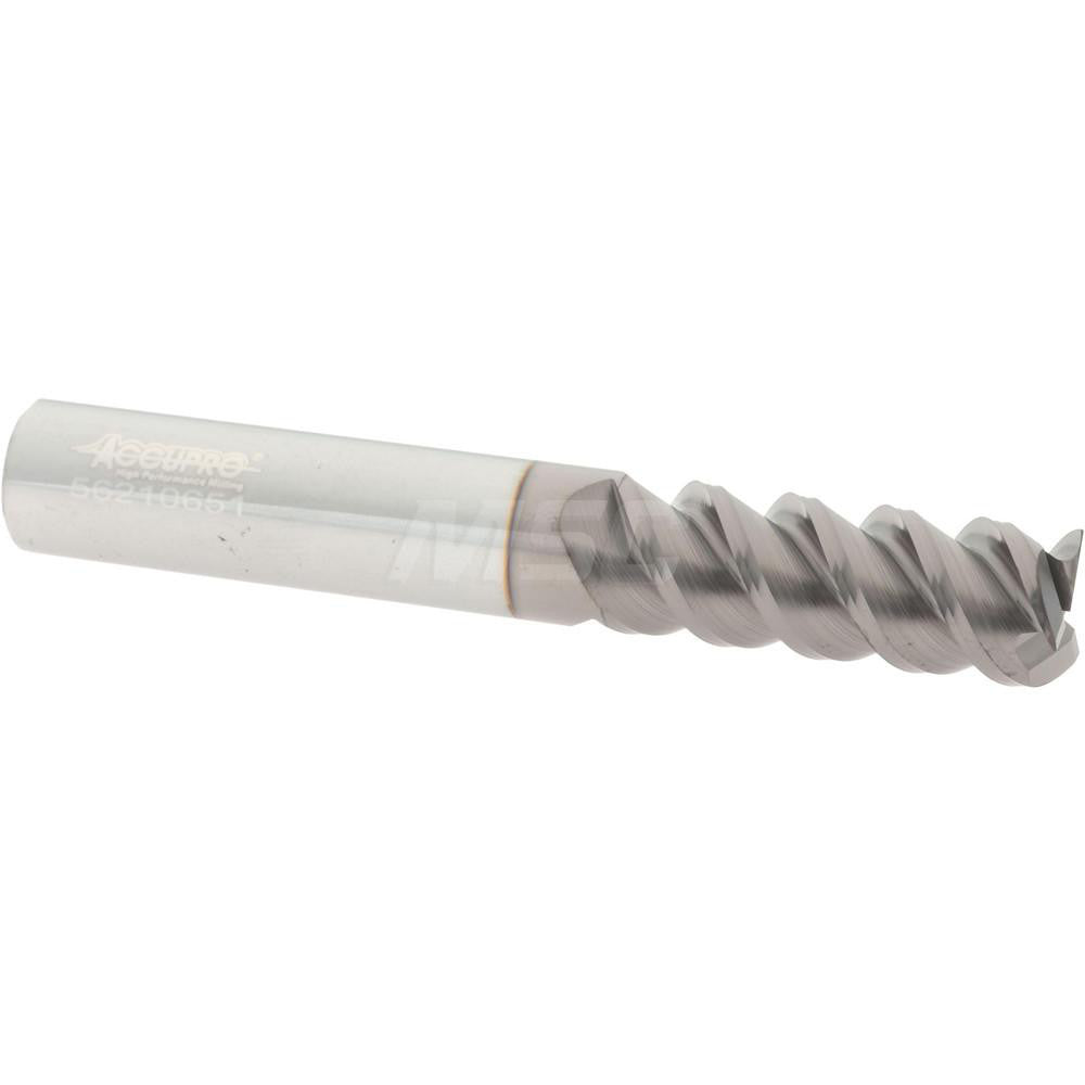 Accupro 2500168 Square End Mill 3/8" Dia, 1" LOC, 3 Flute, Solid Carbide