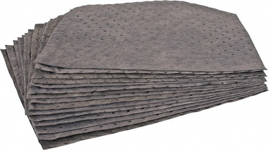 Brady SPC Sorbents BPU200 Sorbent Pad Universal Use, 15" Wide, 17" Long, 34 gal, Gray