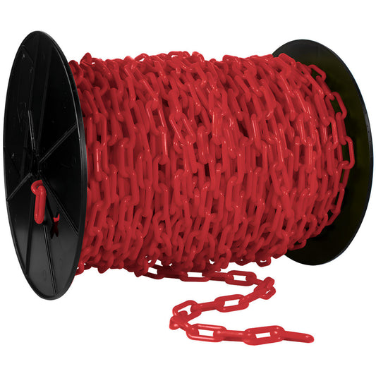 Mr. Chain 30105 Barrier Rope & Chain Type Safety Chain  Snap End Material Plastic Polyethylene  Hook Fitting Material Plastic  Color Red  Link Type Straight Link  Rope/ Chain Material Plastic Polyethylene