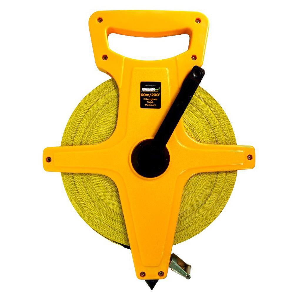 Johnson Level & Tool 1829-0200 Tape Measure 200' Long, 1/2" Width, Yellow Blade