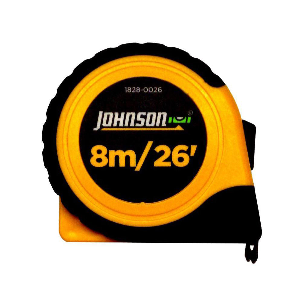 Johnson Level & Tool 1828-0026 Tape Measure 26' Long, 1" Width, Yellow Blade