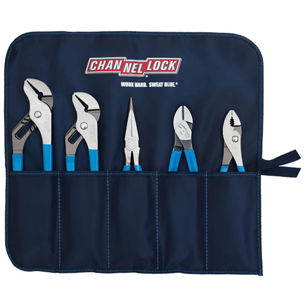 Channellock Tool Roll-3 Plier Set 5 Pc, Assortment