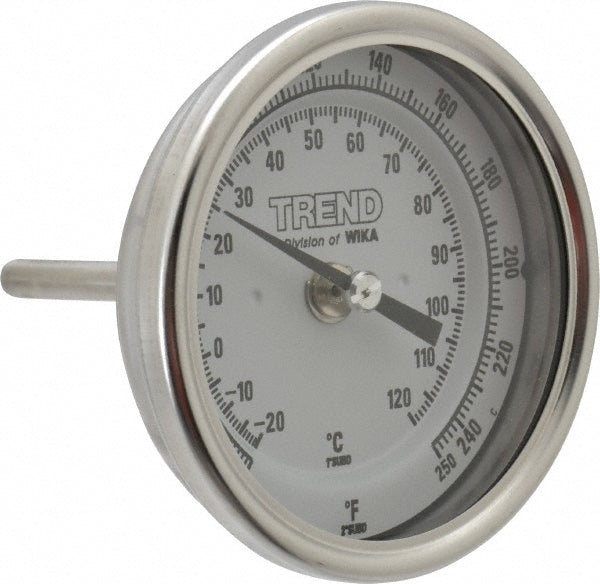 Wika 52877123 Bimetal Dial Thermometer 0 to 250 &deg F, 2-1/2" Stem Length