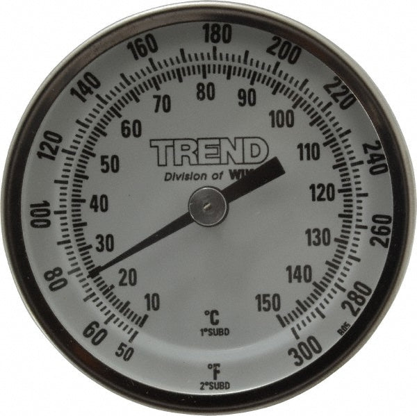 Wika 20025D008G2 Bimetal Dial Thermometer 50 to 300 &deg F, 2-1/2" Stem Length