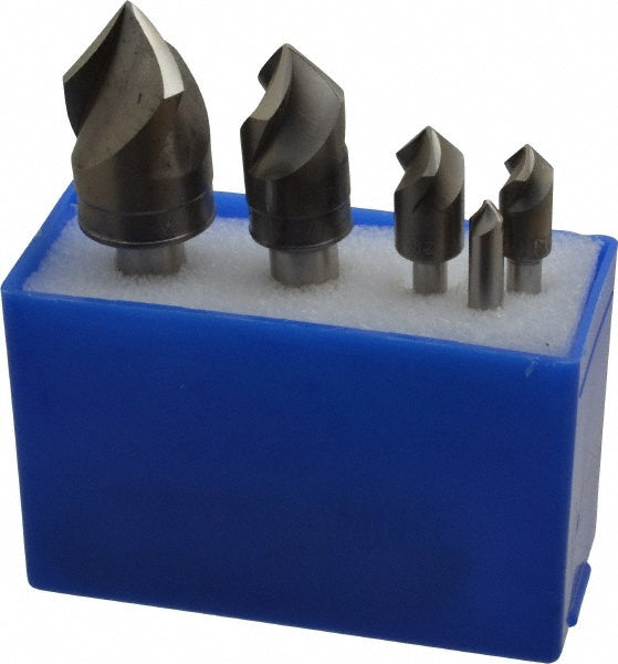M.A. Ford 92500002 Countersink Set 5 Pc, 1/4 to 1" Head Dia, 3 Flute, 82 &deg Included Angle