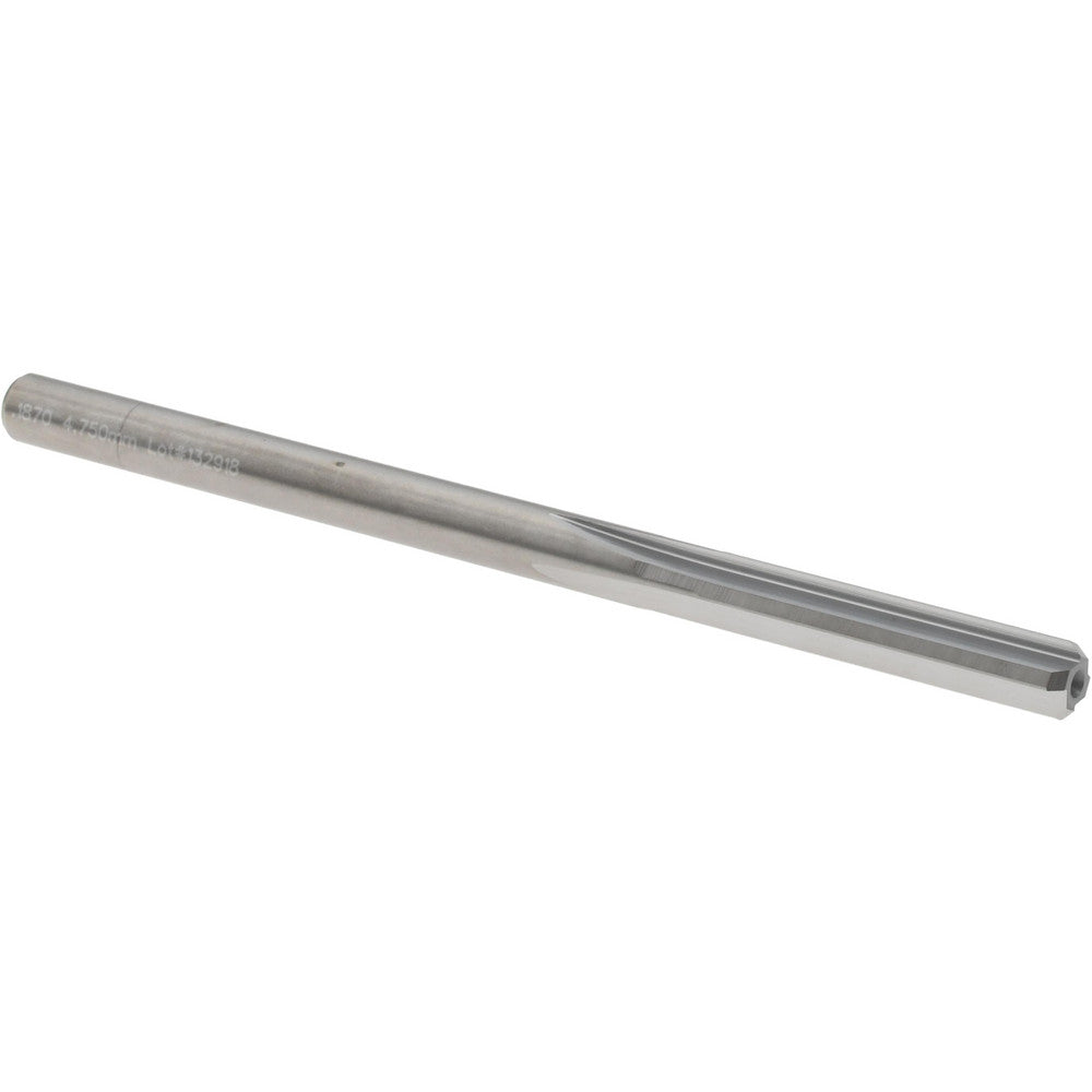 M.A. Ford 27218700 Chucking Reamer 4.75 mm Dia, 1-3/4" OAL, 1/2" Flute Length, Straight Flute, Straight-Cylindrical Shank, Solid Carbide