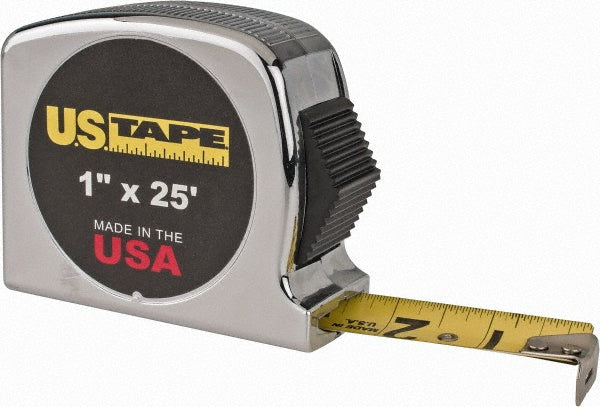 US Tape 57213 Tape Measure 25' Long, 1" Width, Yellow Blade
