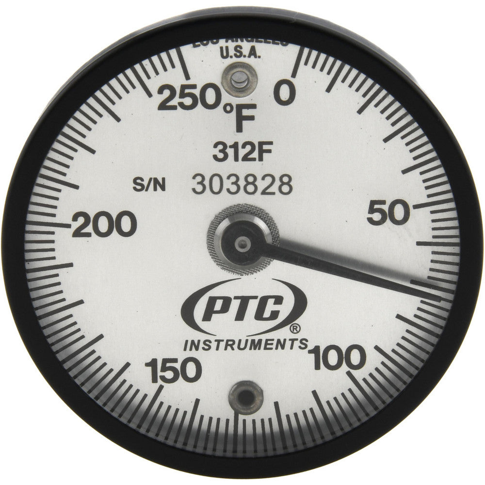 PTC Instruments 312F 250&degF, 2" Dial Dia, Dual Magnet Mount Thermometer