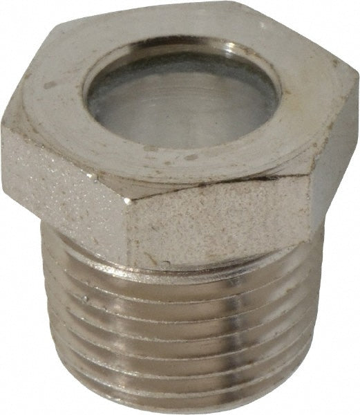 LDI Industries LSP51-03 7/16" Sight Diam, 3/8" Thread, 0.72" OAL, High Pressure Fused Pipe Thread, Open View Sight Glass & Flow Sight