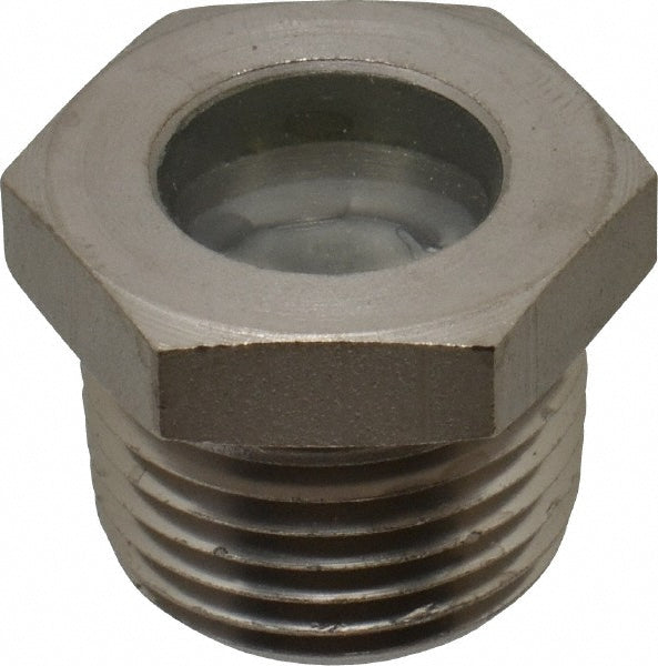 LDI Industries LSP51-04-01 9/16" Sight Diam, 1/2" Thread, 0.78" OAL, High Pressure Fused Pipe Thread with Reflector Sight Glass & Flow Sight