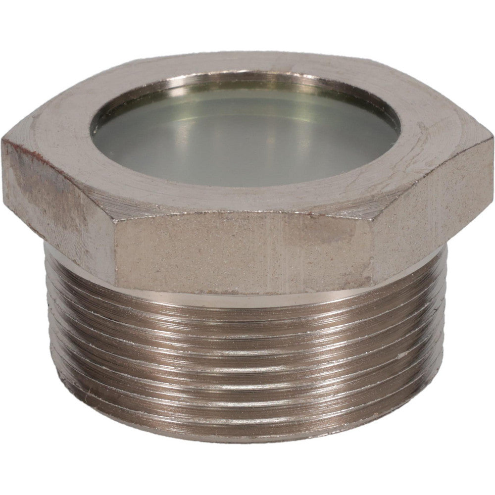 LDI Industries LSP51-08 1-7/16" Sight Diam, 1-1/2" Thread, 1.22" OAL, High Pressure Fused Pipe Thread, Open View Sight Glass & Flow Sight