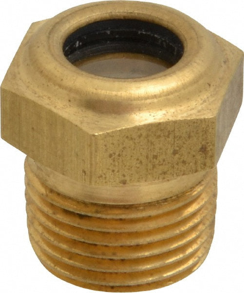 LDI Industries LSP151-03-01 7/16" Sight Diam, 3/8" Thread, 0.88" OAL, Low Pressure Pipe Thread Lube Sight with Reflector Sight Glass & Flow Sight