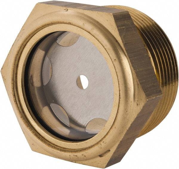 LDI Industries LSP151-08-01 1-3/8" Sight Diam, 1-1/2" Thread, 1-1/2" OAL, Low Pressure Pipe Thread Lube Sight with Reflector Sight Glass & Flow Sight